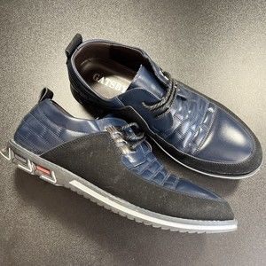 Gatsby Oxford Derby Leather Orthopedic Shoes Blue Black Men’s Size 12.5Euro 45.5